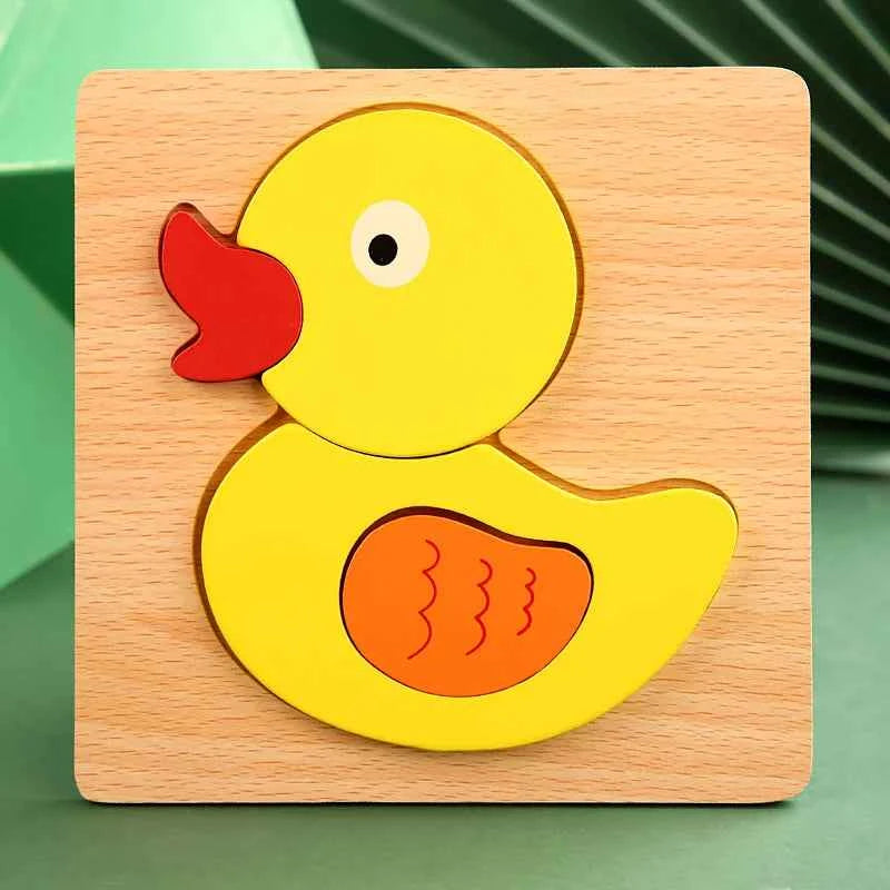 Puzzle 3D en bois – Animaux & véhicules