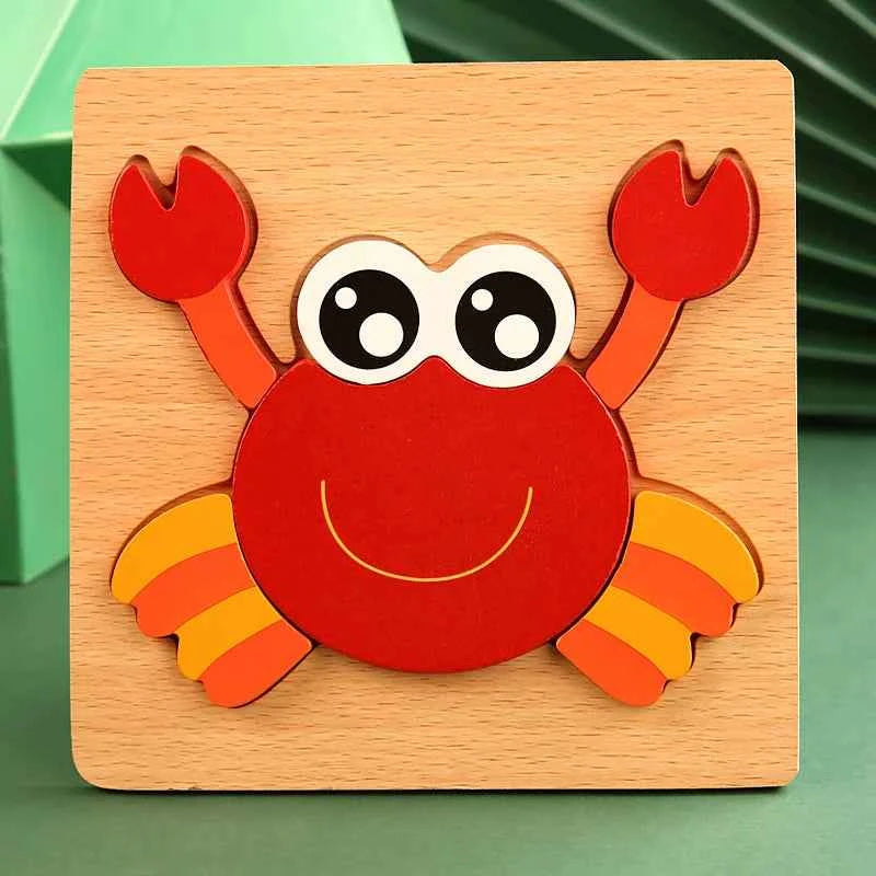 Puzzle 3D en bois – Animaux & véhicules