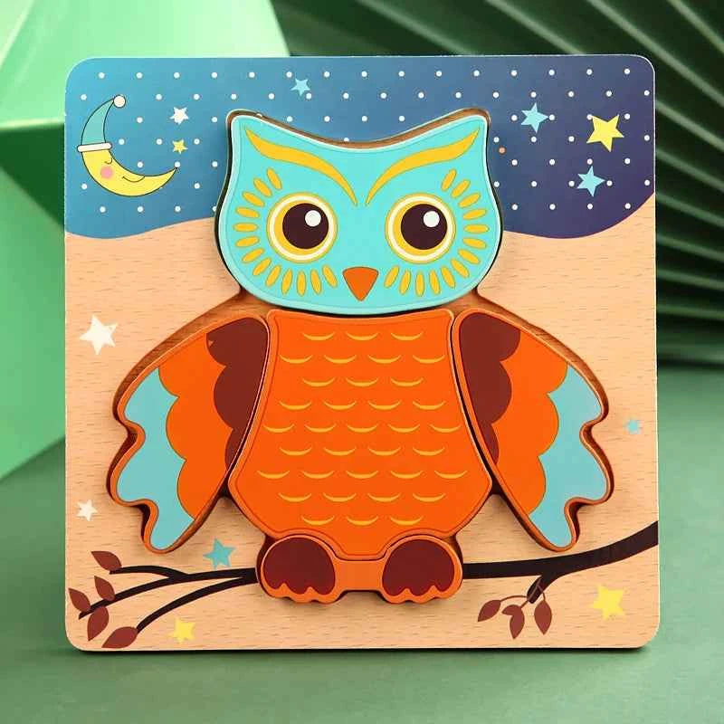 Puzzle 3D en bois – Animaux & véhicules