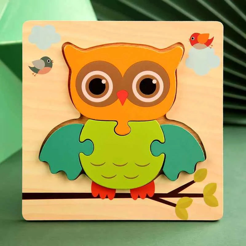 Puzzle 3D en bois – Animaux & véhicules