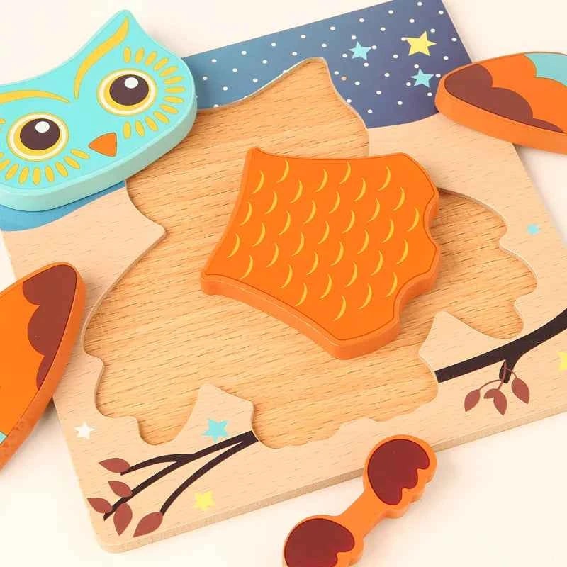 Puzzle 3D en bois – Animaux & véhicules