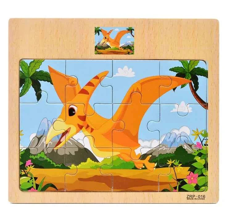 Puzzle en bois – Animaux & véhicules (9 ou 12 pièces)