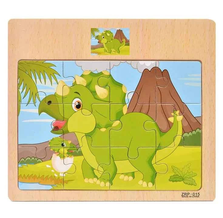 Puzzle en bois – Animaux & véhicules (9 ou 12 pièces)