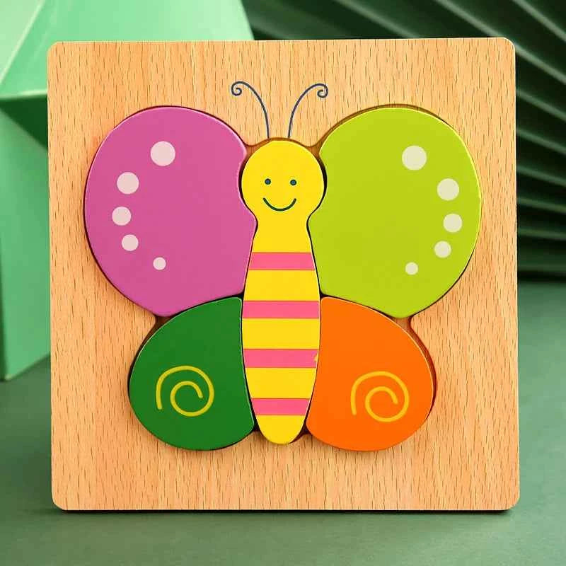 Puzzle 3D en bois – Animaux & véhicules