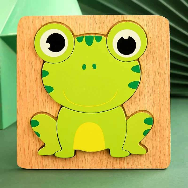 Puzzle 3D en bois – Animaux & véhicules