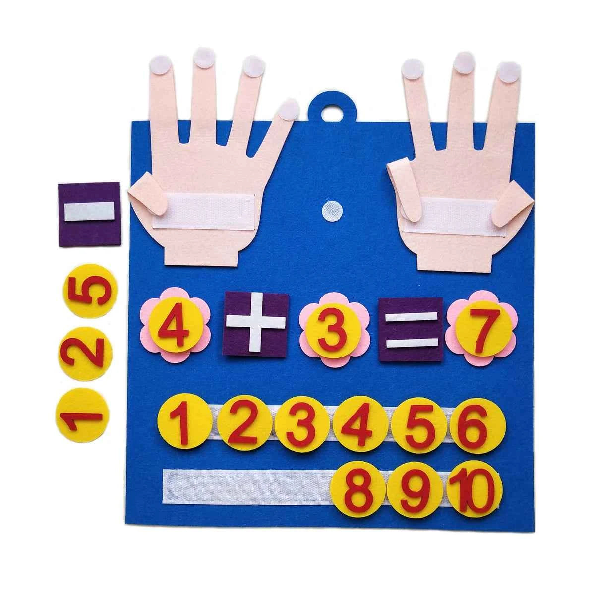 Jeu de doigts en feutrine – Chiffres et calcul