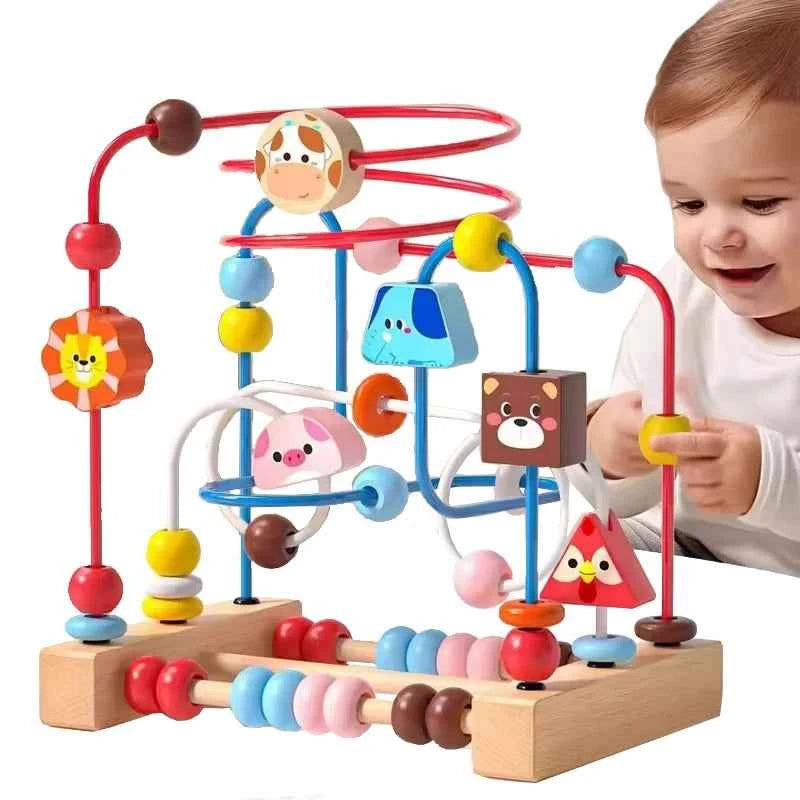 Circuit de billes en bois – Jeu de motricité et d’adresse