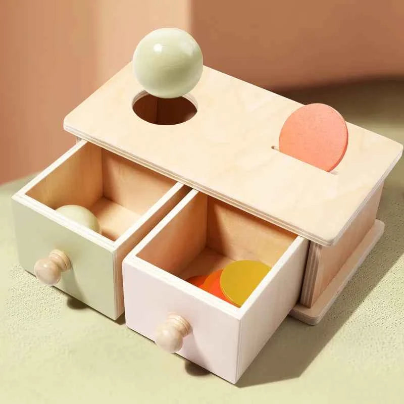 Jouet Montessori 2 en 1 – Boîte à formes et balles