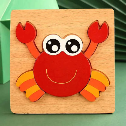 Puzzle 3D en bois – Animaux & véhicules