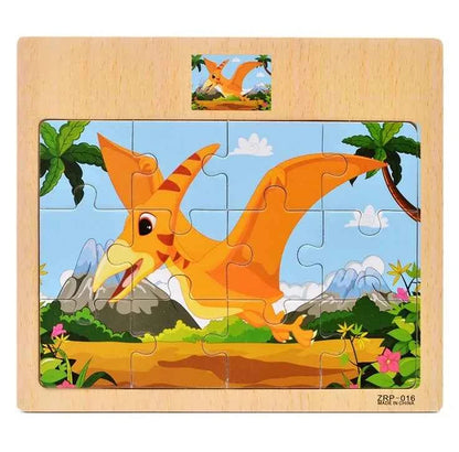 Puzzle en bois – Animaux & véhicules (9 ou 12 pièces)
