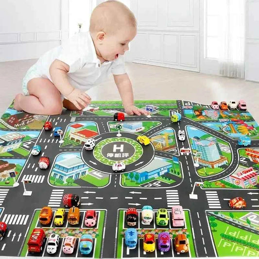 Tapis de jeu éducatif – Plan de ville et routes