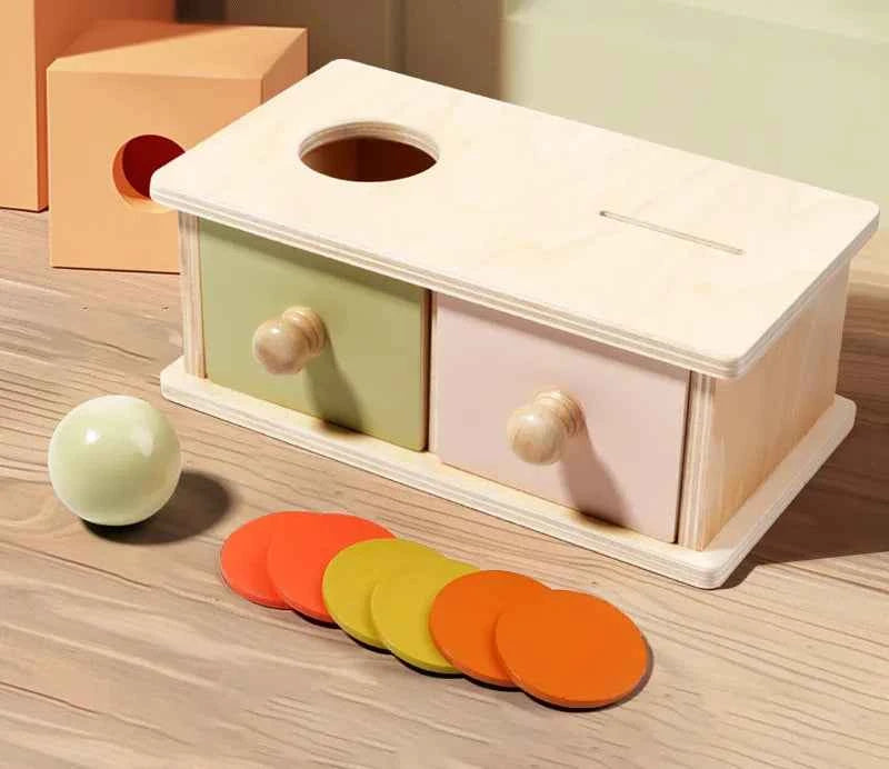 Jouet Montessori 2 en 1 – Boîte à formes et balles